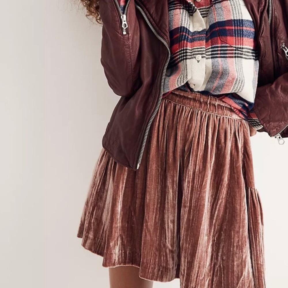 Madewell Velvet Silk Coquette Romantic Ruffle Skirt Pink‎ Balletcore Holiday 2